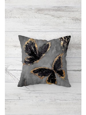 Pelangi Çift Tarafı Baskılı Gizli Fermuarlı Yıkanabilir Leke Tutmaz Dekoratif Kırlent Kılıfı Yastık Kılıfı