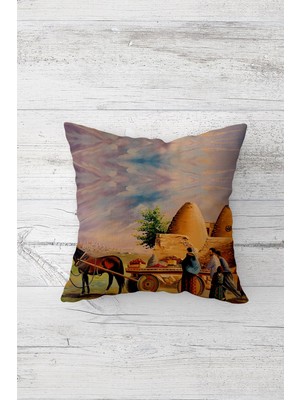 Pelangi Dekoratif Çift Tarafı Baskılı Gizli Fermuarlı Yastık Kılıfı Kırlent Koltuk Yastık Kılıfı