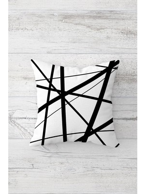 Pelangi Çizgi Desenli Çift Tarafı Baskılı Gizli Fermuarlı Yastık Kılıfı Kırlent Koltuk Yastık Kılıfı