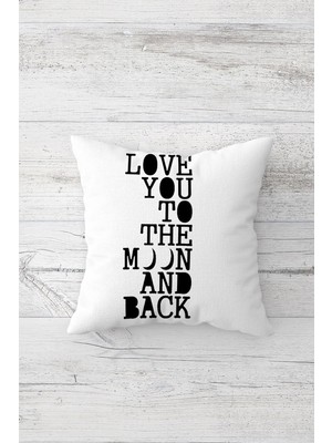 Pelangi Love You To The Moon And Back Çift Tarafı Baskılı Gizli Fermuar Yastık Kılıfı Kırlent Yastık Kılıfı
