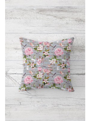 Pelangi Vintage Gül Karanfil Çiçekli Çift Taraflı Gizli Fermuarlı Yastık Kılıfı Kırlent Koltuk Yastık Kılıfı
