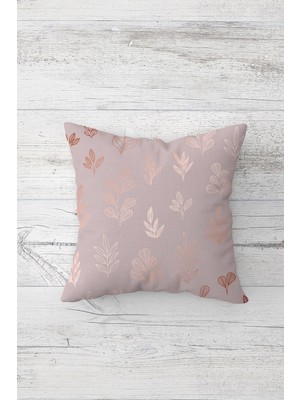 Pelangi Yaprak Desenli Çift Tarafı Baskılı Gizli Fermuarlı Yastık Kılıfı Kırlent Koltuk Yastık Kılıfı