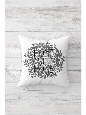 Pelangi Gri Beyaz Zigzaglı Çift Tarafı Baskılı Gizli Fermuarlı Yastık Kılıfı Kırlent Koltuk Yastık Kılıfı