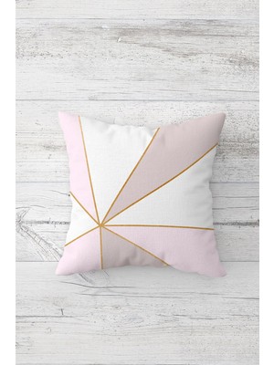 Pelangi Gold Çizgili Çift Tarafı Baskılı Gizli Fermuarlı Yastık Kılıfı Kırlent Koltuk Yastık Kılıfı