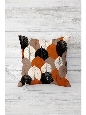 Pelangi Sonbahar Yapraklı Çift Tarafı Baskılı Gizli Fermuarlı Yastık Kılıfı Kırlent Koltuk Yastık Kılıfı