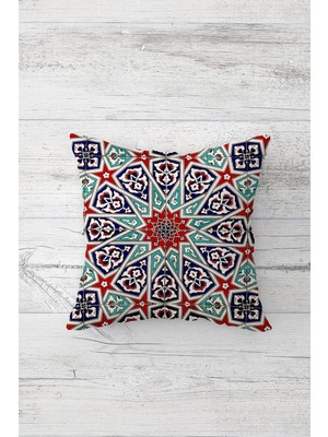 Pelangi Geometrik Etnik Desen Çift Tarafı Baskılı Gizli Fermuarlı Yastık Kılıfı Kırlent Koltuk Yastık Kılıfı