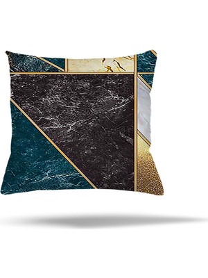 Pelangi Benekli Güllü Tüy Desenli Gizli Fermuarlı Yastık Kılıfı Kırlent Kılıfı Koltuk Yastık Kılıfı