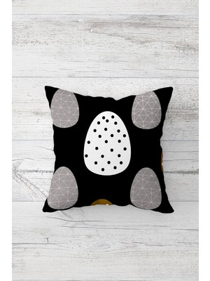 Pelangi Geometrik Desenli Çift Tarafı Baskılı Gizli Fermuarlı Yastık Kılıfı Kırlent Koltuk Yastık Kılıfı