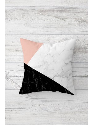 Pelangi Üçgen Bloklu Çift Tarafı Baskılı Gizli Fermuarlı Yastık Kılıfı Kırlent Koltuk Yastık Kılıfı