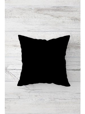 Pelangi Düz Renk Siyah Çift Tarafı Baskılı Gizli Fermuar Yıkanabilir Dekoratif Kırlent Kılıfı Yastık Kılıfı