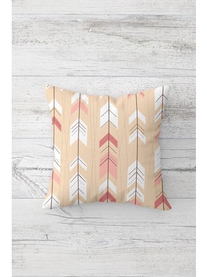 Pelangi Kızılderili Ok Desen Çift Tarafı Baskılı Gizli Fermuarlı Yastık Kılıfı Kırlent Koltuk Yastık Kılıfı