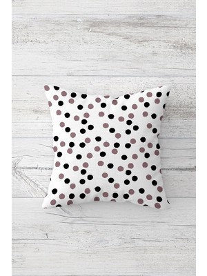 Pelangi Renkli Puantiye Desen Çift Tarafı Baskılı Gizli Fermuarlı Yastık Kılıfı Kırlent Koltuk Yastık Kılıfı