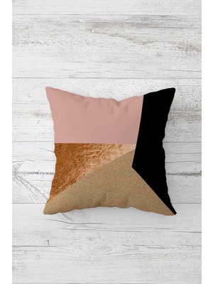 Pelangi Geometrik Bloklu Çift Tarafı Baskılı Gizli Fermuarlı Yastık Kılıfı Kırlent Koltuk Yastık Kılıfı