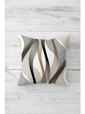 Pelangi Soyut Desenli Modern Çift Tarafı Baskılı Gizli Fermuarlı Yastık Kılıfı Kırlent Koltuk Yastık Kılıfı