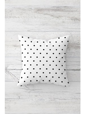 Pelangi Benekli Puantiyeli Çift Tarafı Baskılı Gizli Fermuarlı Yastık Kılıfı Kırlent Koltuk Yastık Kılıfı