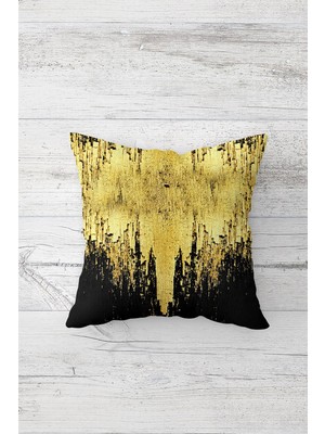 Pelangi Gold Efektli Altın Renk Çift Tarafı Baskı Gizli Fermuarlı Yastık Kılıfı Kırlent Koltuk Yastık Kılıfı