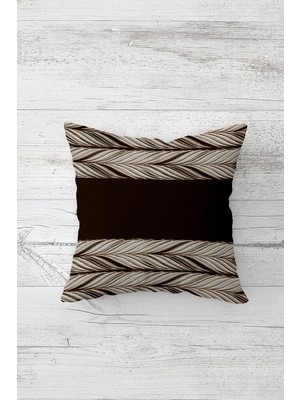 Pelangi Kılçık Örgü Desenli Çift Tarafı Baskılı Gizli Fermuarlı Yastık Kılıfı Kırlent Koltuk Yastık Kılıfı