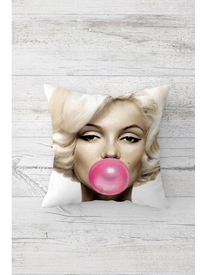 Pelangi Marilyn Monroe Çift Tarafı Baskılı Gizli Fermuarlı Yastık Kılıfı Kırlent Koltuk Yastık Kılıfı