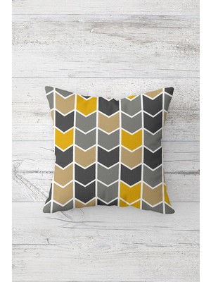 Pelangi Renkli Geometrik Desenli Çift Tarafı Baskılı Gizli Fermuar Yastık Kılıfı Kırlent Koltuk Yastık Kılıf