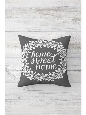 Pelangi Gri Evim Güzel Evim Gizli Fermuarlı Dekoratif Yastık Kılıfı Kırlent Kılıfı Koltuk Yastık Kılıfı