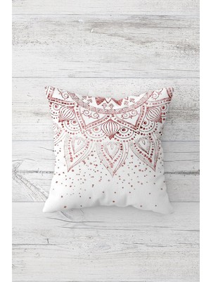 Pelangi Etnik Mandala Desen Çift Tarafı Baskılı Gizli Fermuarlı Yastık Kılıfı Kırlent Koltuk Yastık Kılıfı