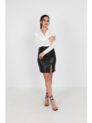 Koza Kadın Omuz Büzgü Çıtçıtlı Body 1678-24