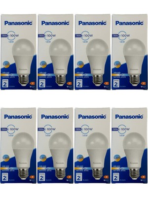 Panasonic 14W (100W) 4000K (Günışığı) E27 Duylu LED Ampul (8 Adet)