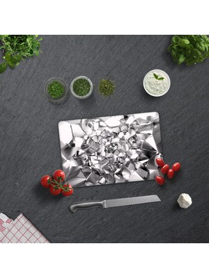 Decorita Gümüş Kristal | Cam Kesme Tahtası - Cam Kesme Tablası | 20cm x 30cm