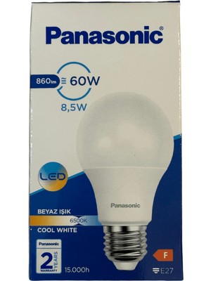 Panasonic 8,5W (60W) 6500K (Beyaz Işık) E27 Duylu LED Ampul