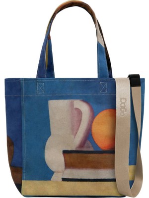 Kadın Vegan Çok Renkli Large Tote Bag - Arrangement with White Jug Tasarım