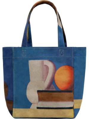 Kadın Vegan Çok Renkli Large Tote Bag - Arrangement with White Jug Tasarım