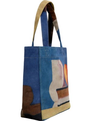 Kadın Vegan Çok Renkli Large Tote Bag - Arrangement with White Jug Tasarım