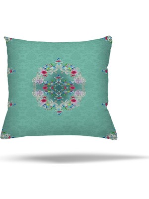 Pelangi Çiçekli Çizgili Kelebekli Gizli Fermuarlı Yastık Kılıfı Kırlent Kılıfı Koltuk Yastık Kılıfı