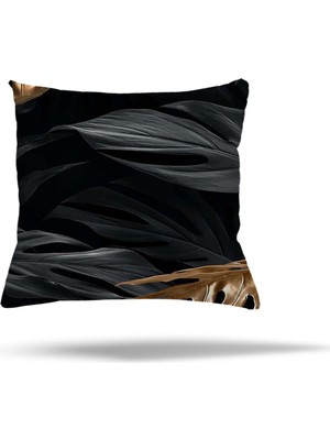 Pelangi Geometrik Desen Yapraklı Gizli Fermuarlı Yastık Kılıfı Kırlent Kılıfı Koltuk Yastık Kılıfı