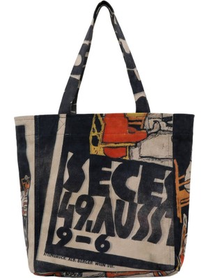 Kadın Vegan Çok Renkli Large Tote Bag - Supper Tasarım