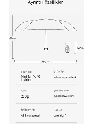 Papajack Ww Mini Taşınabilir Kadın Güneş Şemsiyesi - Kauçuk Tozu (Yurt Dışından)