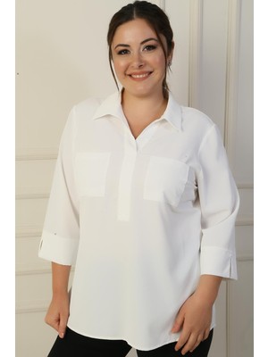 By Saygı Polo Yaka Cepli Çeyrek Kol B.b. Bluz