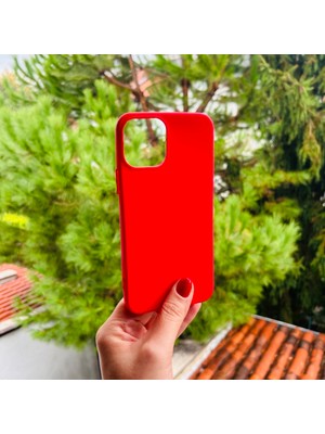 Bumudur Aksesuar Apple iPhone 12 Kırmızı Yumuşak Silikon Kılıf