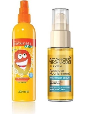 Avon Argan Yağı Içeren Besleyici Saç Serumu 30 Ml + Avon Naturals Kids Saç Açıcı Sprey 200 Ml 2'Li Set