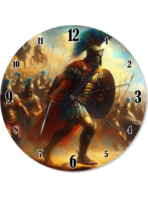 Tablomega Romalı Askerler Desenli Duvar Saati