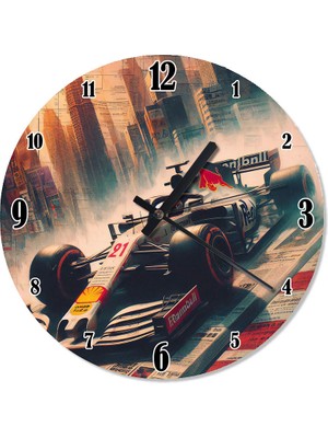 Karizma Tablo Formula 1 Arabası Şekilli Duvar Saati