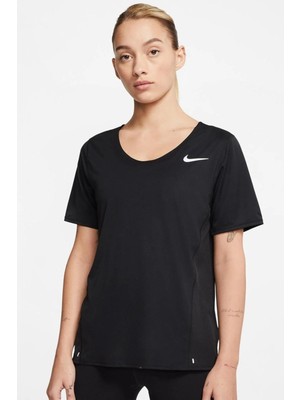 Nike City Sleek Top Kadın Siyah Koşu Tişörtü