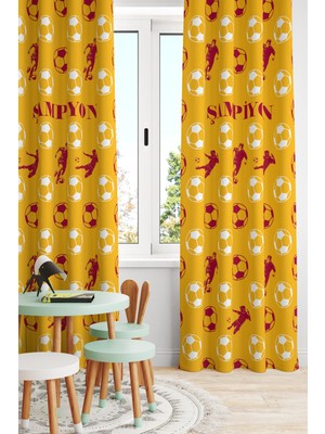 Bertille Home Çocuk ve Bebek Odası Taraftar Futbol Serisi Fon Perde Tek Kanat (Child Room Curtain)