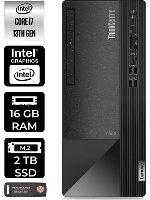 Lenovo Thinkcentre Neo 50T Intel Core I7 13700 16GB 2tb SSD W11H 12JD0008TR Masaüstü Bilgisayar & Per4 USB Bellek 12JD0008TRP364