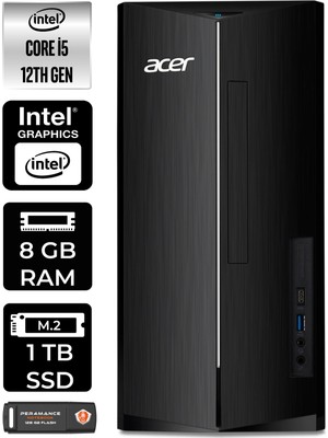 Acer Aspire TC1760 Intel Core I5 12400 8gb 1tb SSD W11H DT.BHUEM.005 Masaüstü Bilgisayar & Per4 USB Bellek DTBHUEM005P353