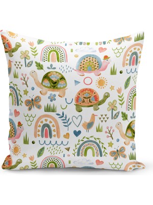 Bertille Home Çocuk Bebek Serisi Çift Tarafı Dijital Baskılı Kırlent Kılıfı (Kids Children Cushion Cover)
