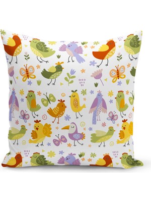 Bertille Home Çocuk Bebek Serisi Çift Tarafı Dijital Baskılı Kırlent Kılıfı (Kids Children Cushion Cover)