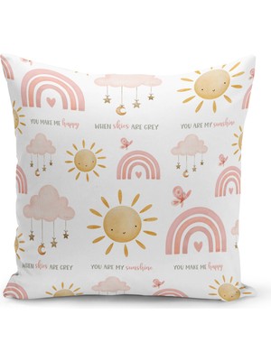 Bertille Home Çocuk Bebek Serisi Çift Tarafı Dijital Baskılı Kırlent Kılıfı (Kids Children Cushion Cover)