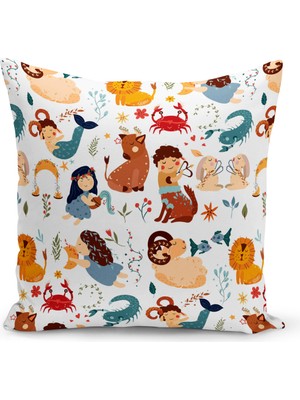 Bertille Home Çocuk Bebek Serisi Çift Tarafı Dijital Baskılı Kırlent Kılıfı (Kids Children Cushion Cover)