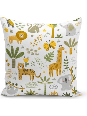 Bertille Home Çocuk Bebek Serisi Çift Tarafı Dijital Baskılı Kırlent Kılıfı (Kids Children Cushion Cover)